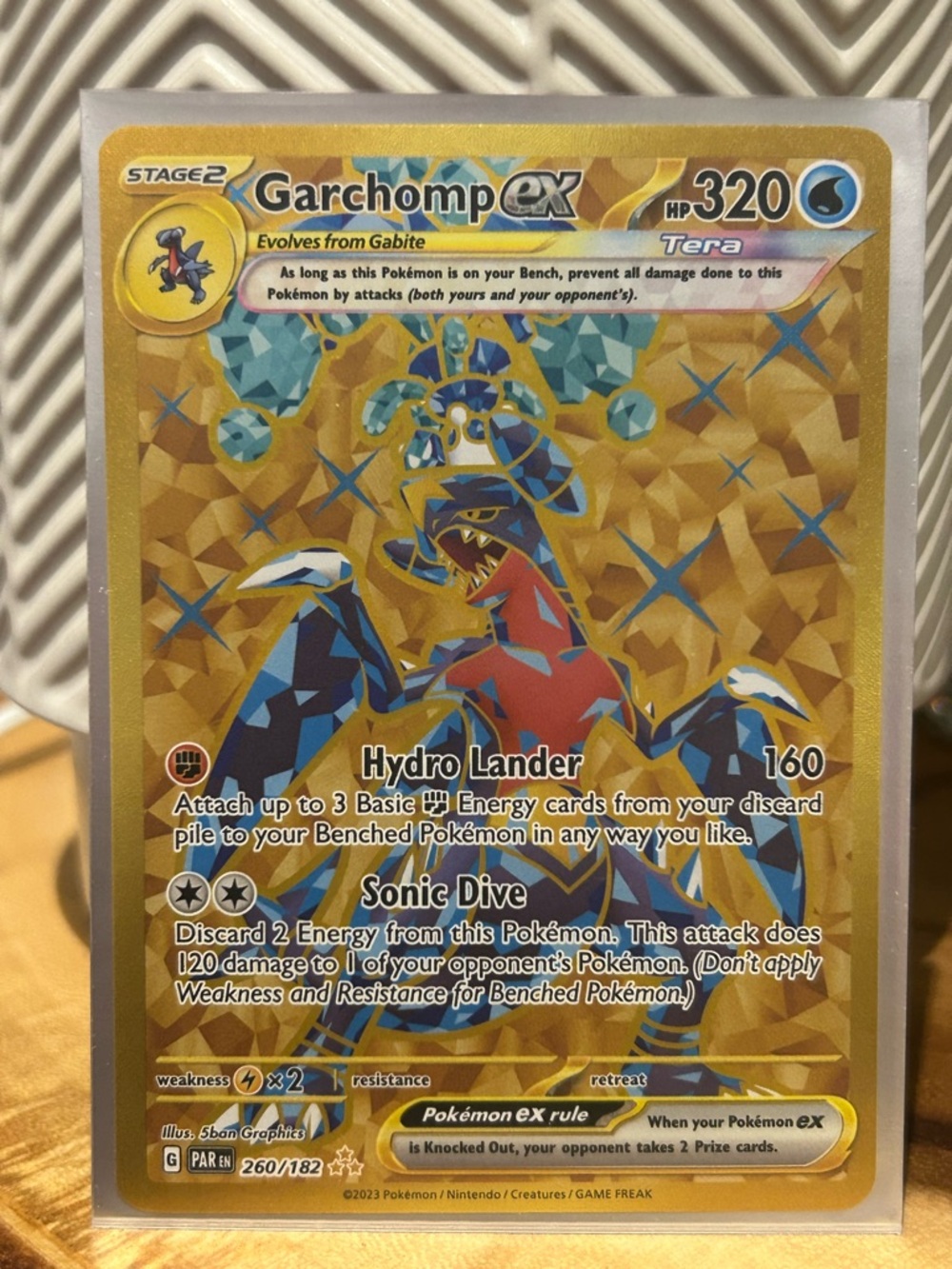 Pokémon Garchomp ex Gold Secret Rare 2023, Full Art, Collectible, Fan Favorite